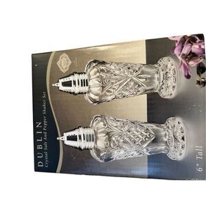 Dublin Shannon 6" crystal salt pepper set new